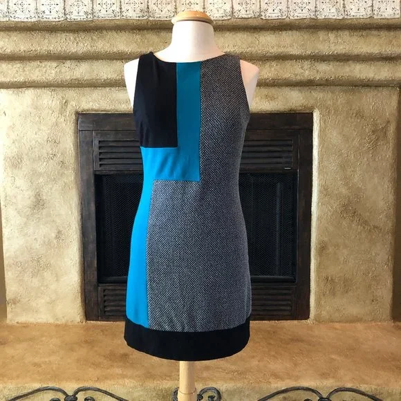 white house black market color block dress Sleeveless Colorblock Sheath Dress